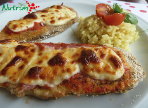 Una foto de Milanesa de berenjena a la napolitana