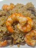 Falso risotto de setas y gambones