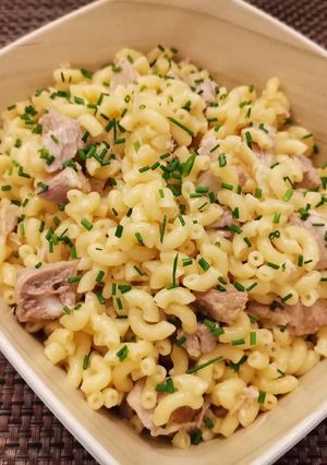 Une photo de Risotto de coquillettes veau