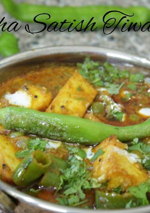 A picture of Matar Paneer Mirchi Salan.