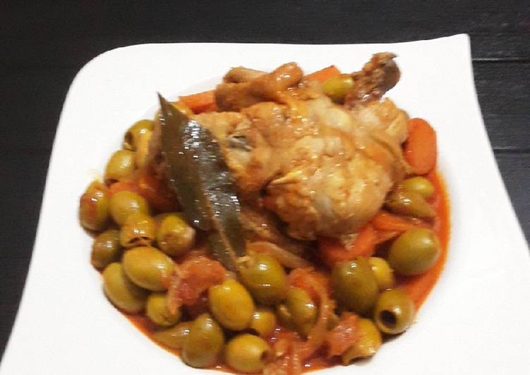 طاجين زيتون 😎🎇مرقة حمرة😋