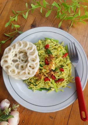 Foto resep Mie Ayam Hijau Goreng