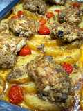 Greek-style roasted herb chicken and lemon potatoes
