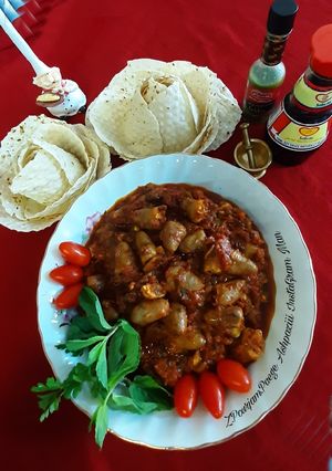 عکسی از دستور خوراک دل مرغ دارچینی