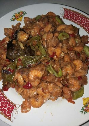 Foto resep Udang,tempe,pete,masak daun salam