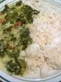 Spinach with turnip and red pepper