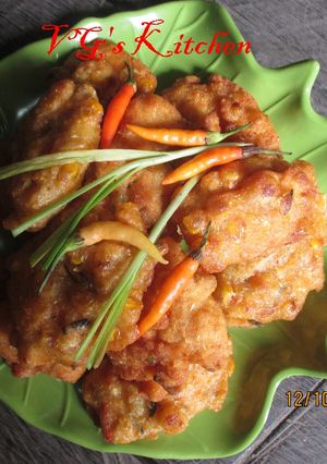 A picture of Indonesian Corn Fritters (DADAR JAGUNG).