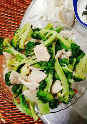 Hình của món Súp lơ xanh xào thịt.