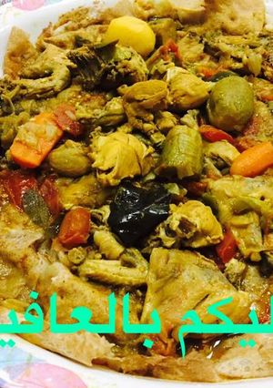 صورة لوصفة ثريد بالدجاج اكله اماراتيه