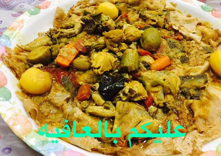 ثريد بالدجاج اكله اماراتيه