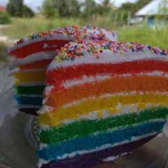 รูปของ Rainbow cake kukus