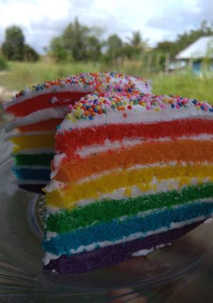 Foto resep Rainbow cake kukus