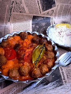 عکسی از دستور خورشت قلقلی و بادمجون با آلو🍆