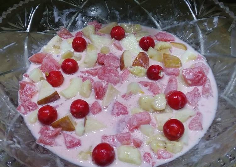 How to Make Homemade Creamy fruit chaat #fruit contest