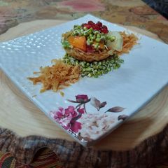 Sprouts fruits katori chaat A picture of Sprouts fruits katori chaat.