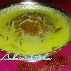 A picture of Badam Milk Puri.