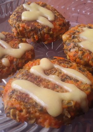 Una foto de Tortitas de calabaza🎃, zanahoria🥕y acelgas🌿