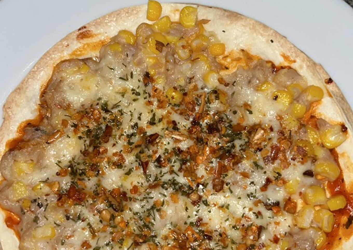 Pizaa Tuna melt pakai kulit kebab