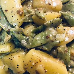 Potatoes and fava beans A picture of Potatoes and fava beans.