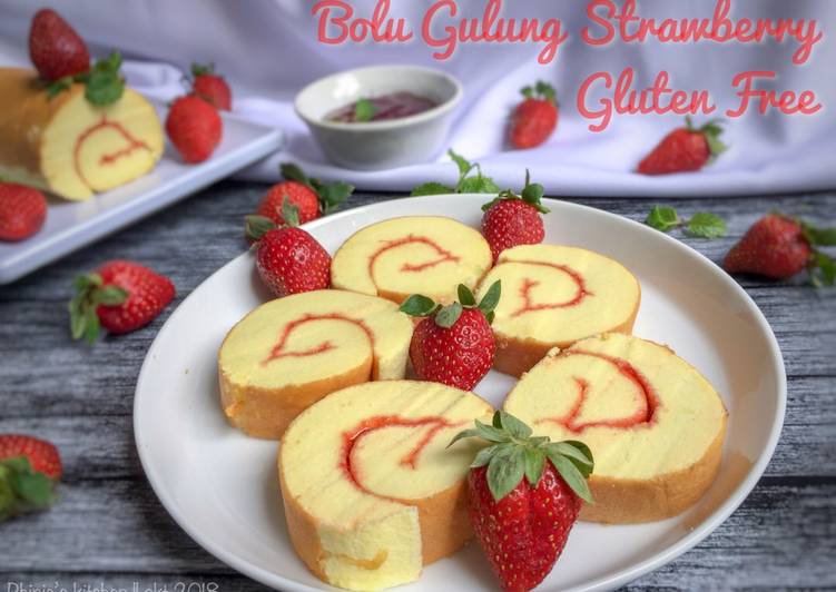 Bolu Gulung Stroberi - gluten free