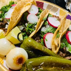 A picture of Tacos Asadas: Mexican street tacos.