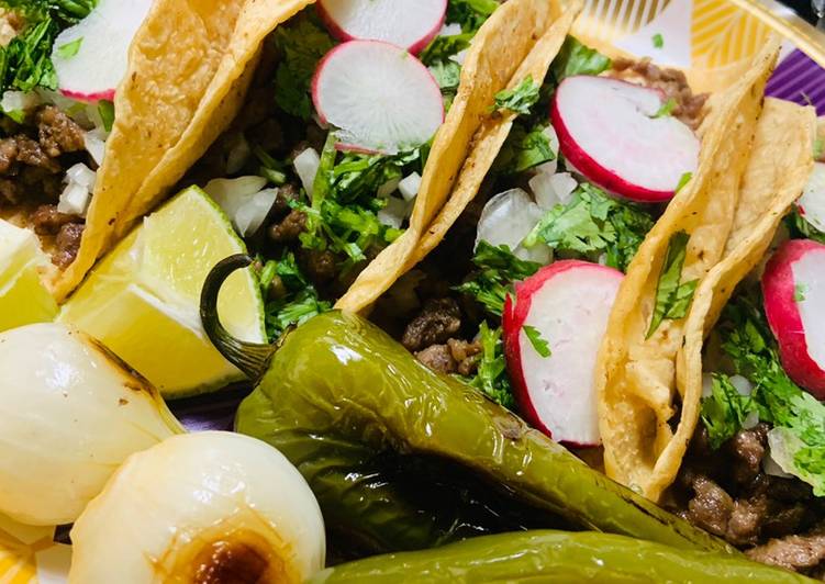Recipe of Yummy Tacos Asadas: Mexican street tacos