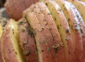 Una foto de Papas en abanico, Papas Hasselback
