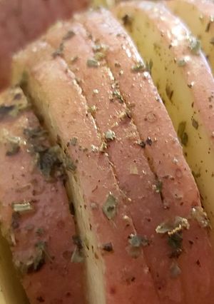 Una foto de Papas en abanico, Papas Hasselback