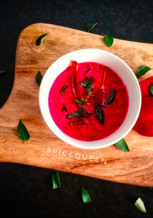 A picture of Beetroot Pachadi.