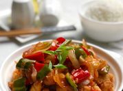 Gambar ayam popcorn saus asam manis