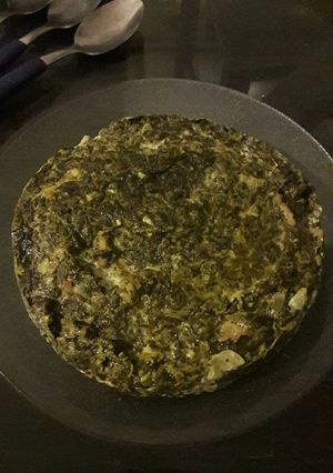Una foto de Tortilla de espinaca al microondas