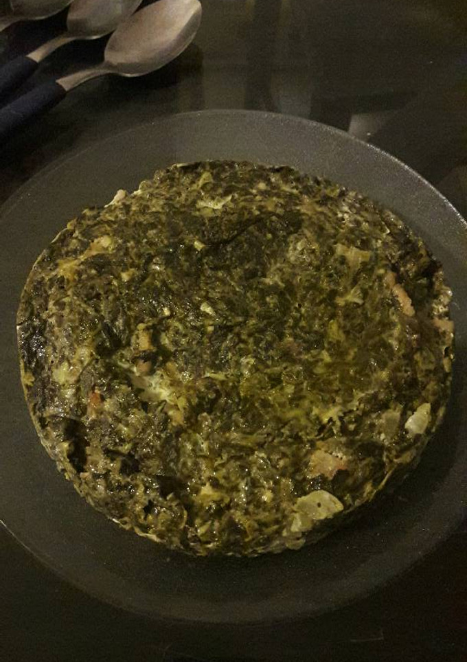 Una foto de Tortilla de espinaca al microondas