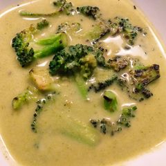 Charred broccoli cream soup A picture of Charred broccoli cream soup.