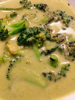 A picture of Charred broccoli cream soup.