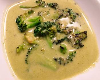 New Recipe Charred broccoli cream soup Savory Delicious