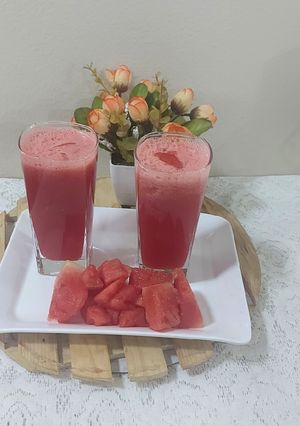 A picture of Watermelon 🍉cooled refreshing drink.