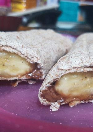 Φωτογραφία της συνταγής Τορτίγια ολικής 🌯 με μπανάνα 🍌 και μερέντα 🍫