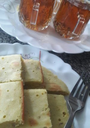 عکسی از دستور ❤کیک رژیمی تابه ای