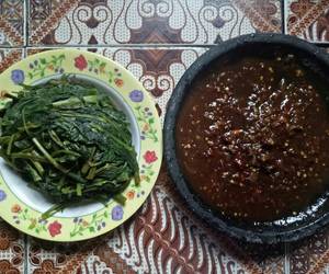 Resep mudah Rujak Kangkung Mantul Banget