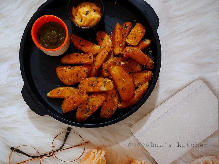 Easy Steps to Prepare Garlic Potato Wedges which Delicious