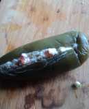 Chile jalapeño barroco con requesón de queso de cabra y guacamole. Jalisco México