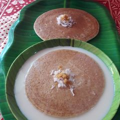 A picture of Khaproli with Sweet Coconut Milk.
