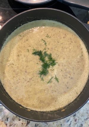 A picture of Zucchini Mushroom Soup.