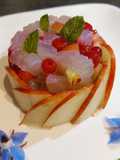 Gravlax de poisson groseille et nectarine