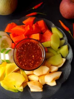 Foto resep Rujak Buah Bumbu Kacang