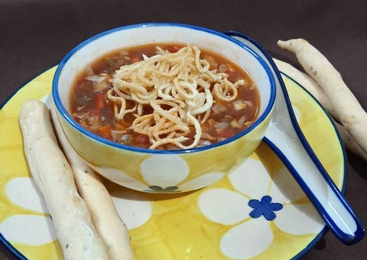 Steps to Make Homemade Vegetable Manchow Soup