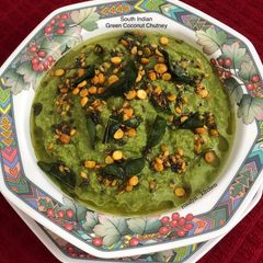 A picture of South Indian Green Coconut Chutney.