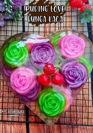 Foto resep Puding Love Bunga Kaca