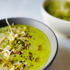 A picture of Green pea soup.