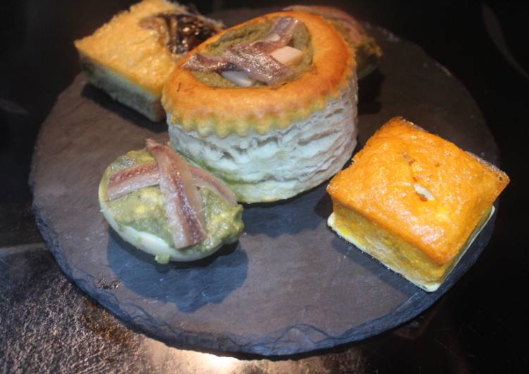 Tortilla al horno con volovan y huevo relleno